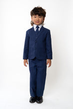 Toddlers Leo Linen Indigo Suit