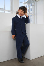 Toddlers Leo Linen Indigo Suit