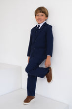 Boys Leo Linen Indigo Suit
