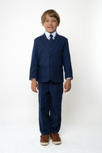Boys Leo Linen Indigo Suit