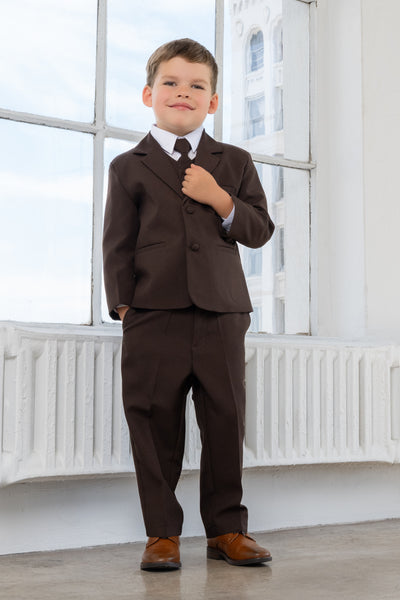 Toddler Boys Leo 5-Piece Suit - Dark Brown