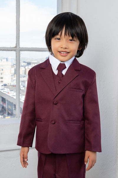 Toddler Boys Leo 5-Piece Suit - Burgundy