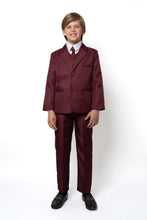 Boys Leo 5-Piece Suit - Burgundy