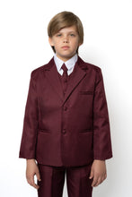 Boys Leo 5-Piece Suit - Burgundy