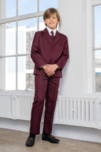 Boys Leo 5-Piece Suit - Burgundy