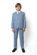 Boys Leo Linen 5-Piece Suit - Powder Blue