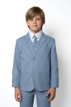 Boys Leo Linen 5-Piece Suit - Powder Blue