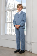 Boys Leo Linen 5-Piece Suit - Powder Blue