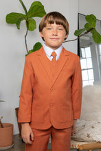 Boys Leo Linen 5-Piece Suit - Terracotta